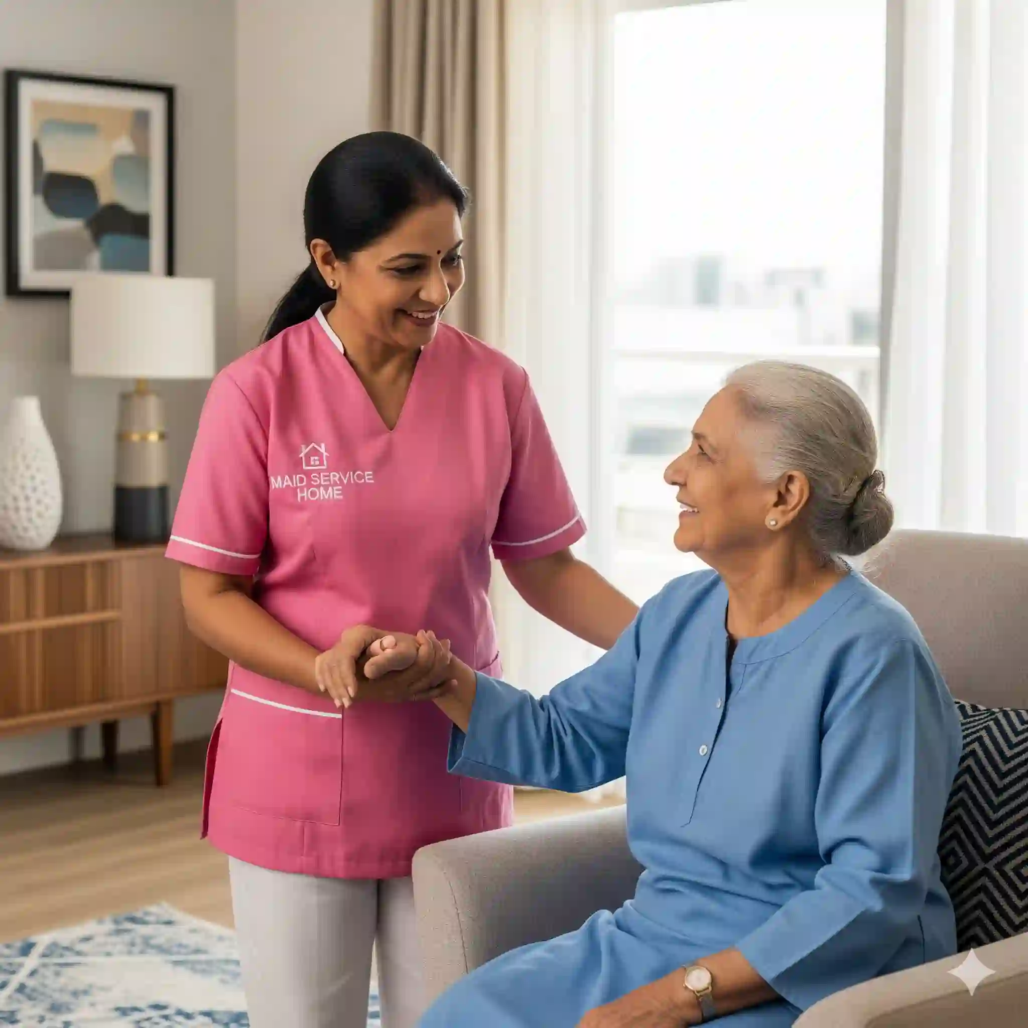 Indian elderly caretaker